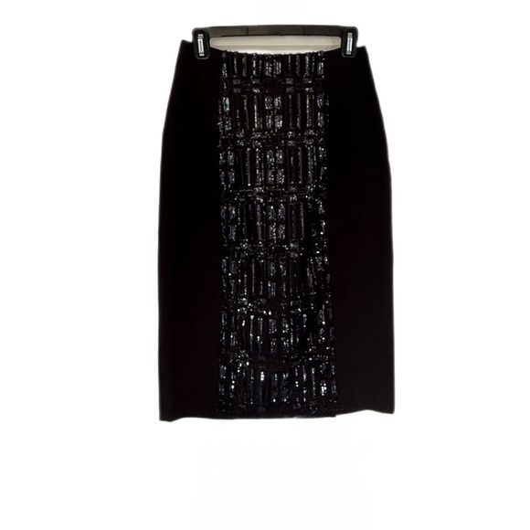 Worthington Black Sequin Panel Skirt Size 4 - Picture 1 of 7